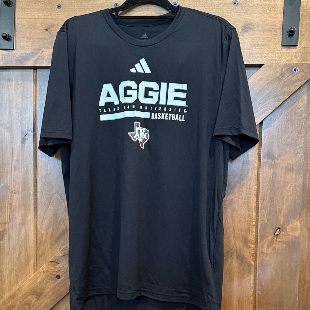 Adidas Black Texas A&M Basketball Tee